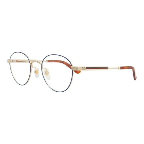 Gucci Mens Round/Oval Blue Gold Transparent Fashion Designer Eyewear - Picture 1 of 4
